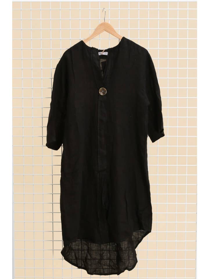 LÉA & LUC - Vente Robe – femme - Robes en 100% Lin avec un bouton REF. 5547