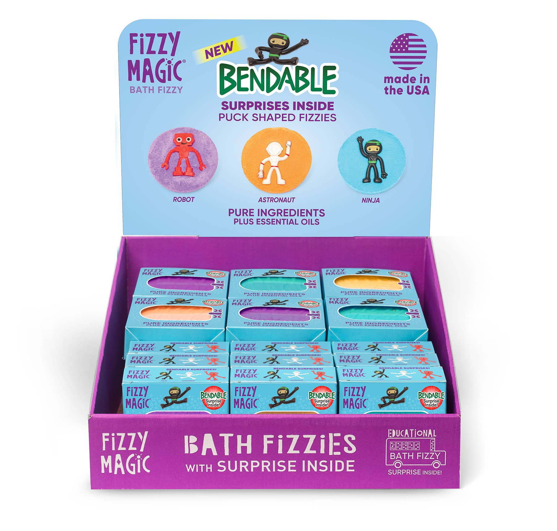 Purposeful Bliss - Fizzy Magic - Wholesale Bath Bomb/Fizz - Bath Bombs Bendable Science Toys Inside Display0