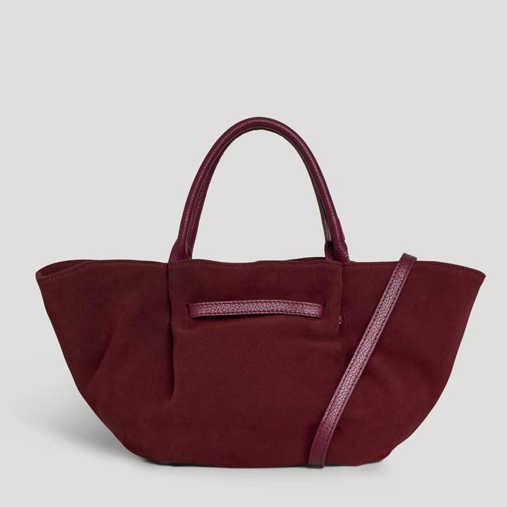 Prestige Milano - Wholesale Tote Bag - Women's - Borsa Charlène in camoscio bordeaux e pelle Togo3
