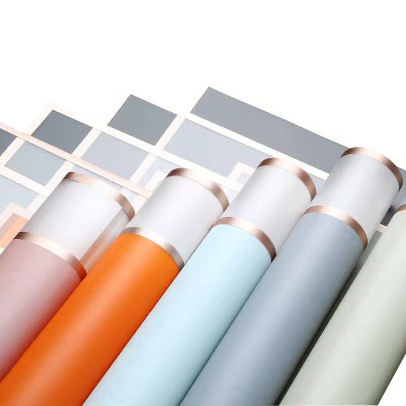 Elegant Design Supply - Wholesale Wrapping Paper Roll - Golden Frosted Edge Flower Wrapping Paper (20pcs/bag)5