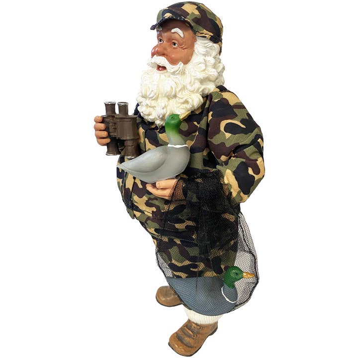 Santa’s Workshop Inc. - Wholesale Christmas Decoration - 10" Duck Hunter Santa2