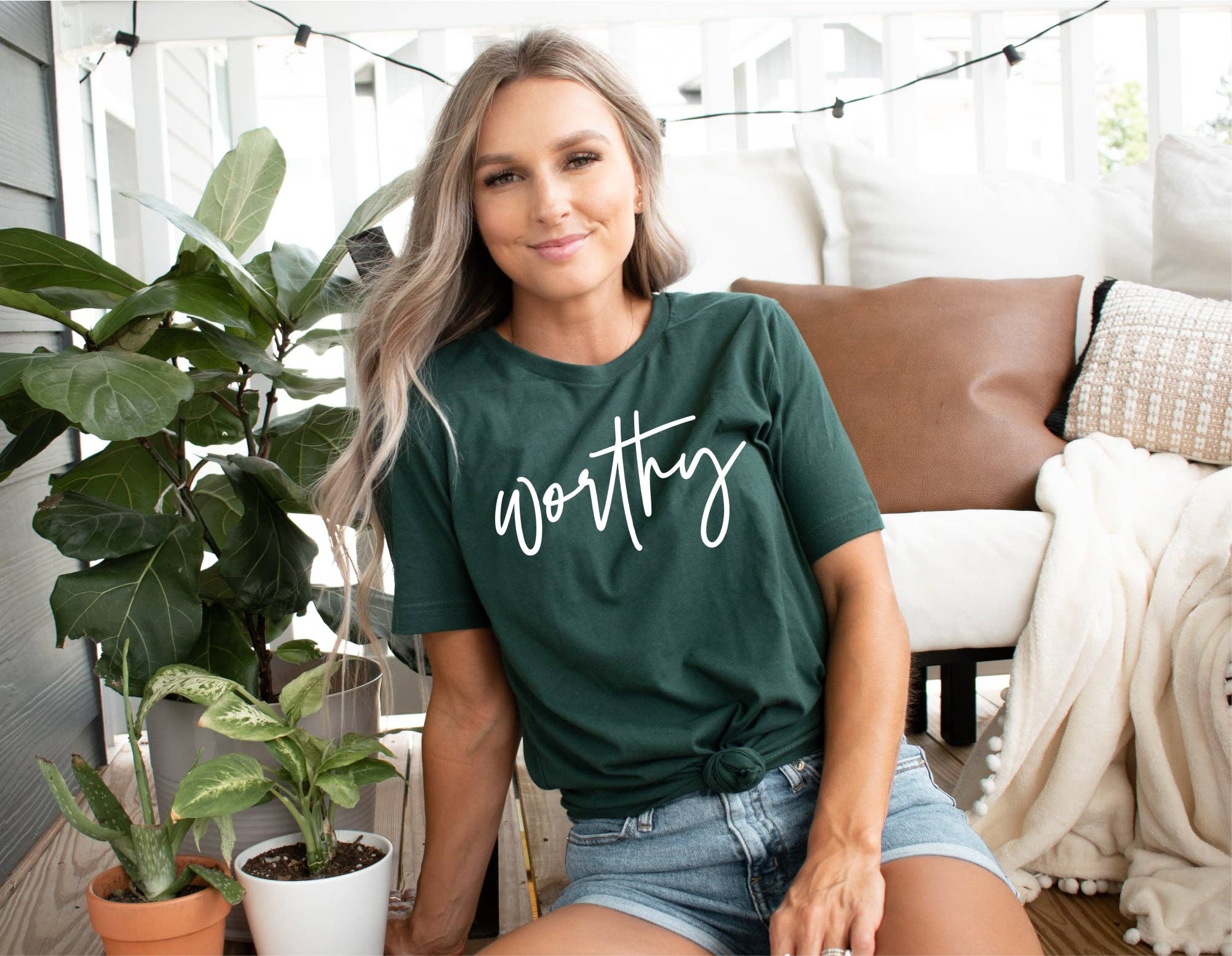 Fox and Owl Apparel-Graphic Tee's - Wholesale Graphic Sweatshirt - Women's - Christian Worthy Maroon Faith Cozy Graphic Sweatshirt 4