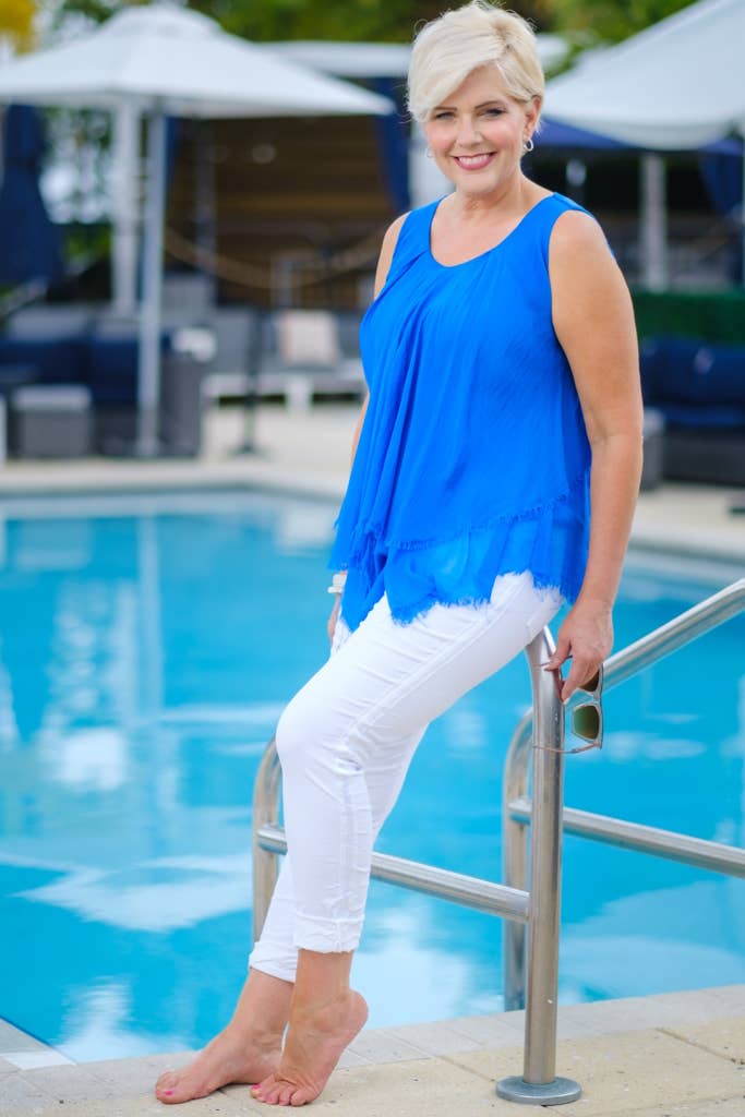 TINA Stephens Italy/Tees By Tina - Vendita all'ingrosso Pantalone - Donna - Pantaloni da smoking a righe in raso Kendyl (PL136)34