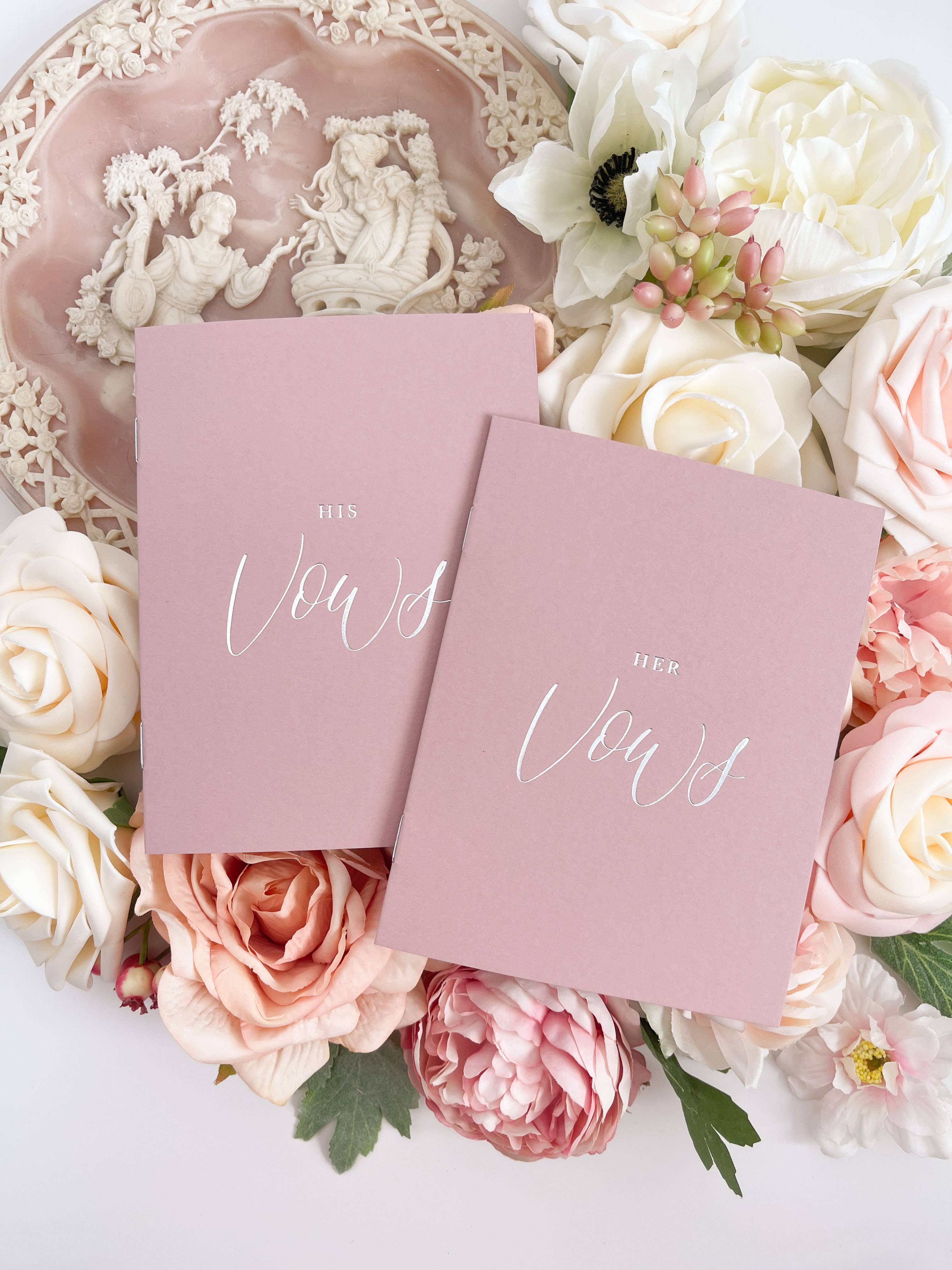 Sablewood Paper Company - Wholesale Journal/Diary - Dusty Rose (Silver Foil) Vow Books – Set of 2 (Wedding)4
