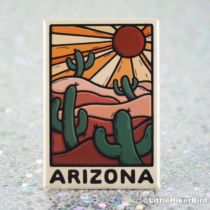 Aimant de réfrigérateur Arizona - Cactus Saguaro pour la vente par Little Hiker Bird