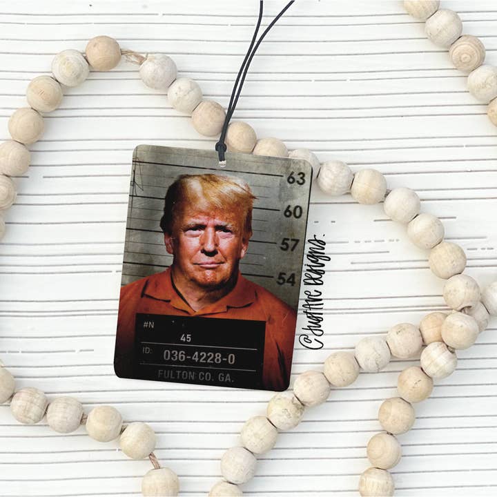 Trump Mugshot Car Air Freshener for wholesale by Print + Press Design & Apparel
