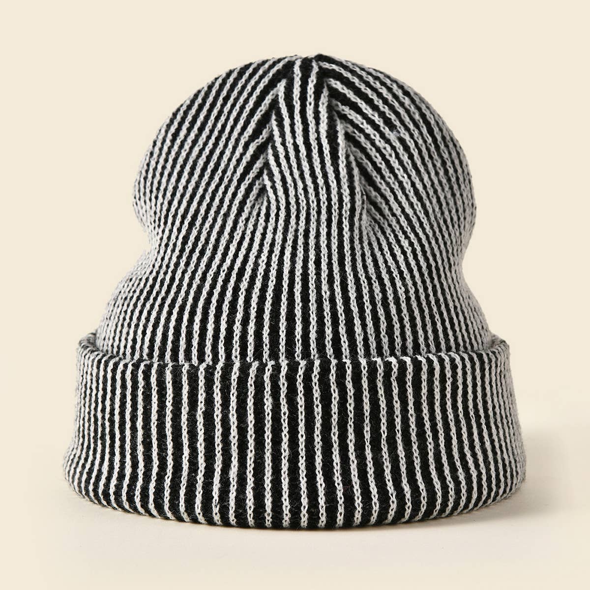 MKS America - Wholesale Beanie - Women's - Chic curled hat striped beanie0