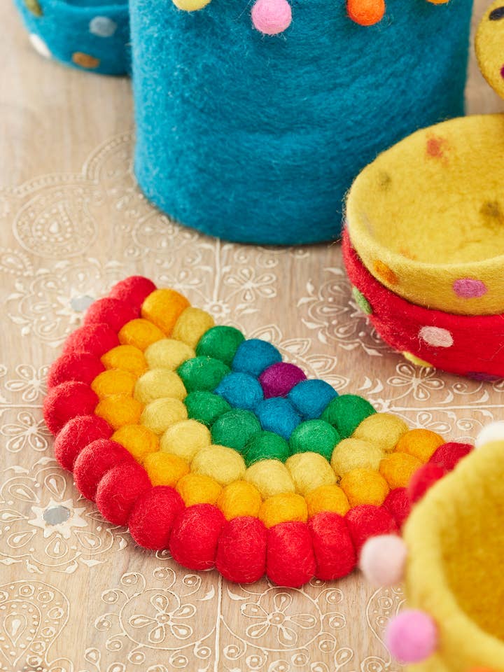 Felt Rainbow Trivet for wholesale by Namaste