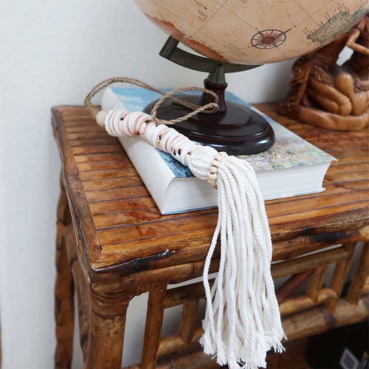 Big Size Seashell Tassel, Beach Home Decor, Boho Shell Tassel Hanging Chain, Coin for wholesale by Kasih Co-op