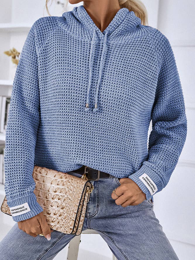 Pull en tricot à capuche à motif gaufré MMY125 pour la vente par UNISHE