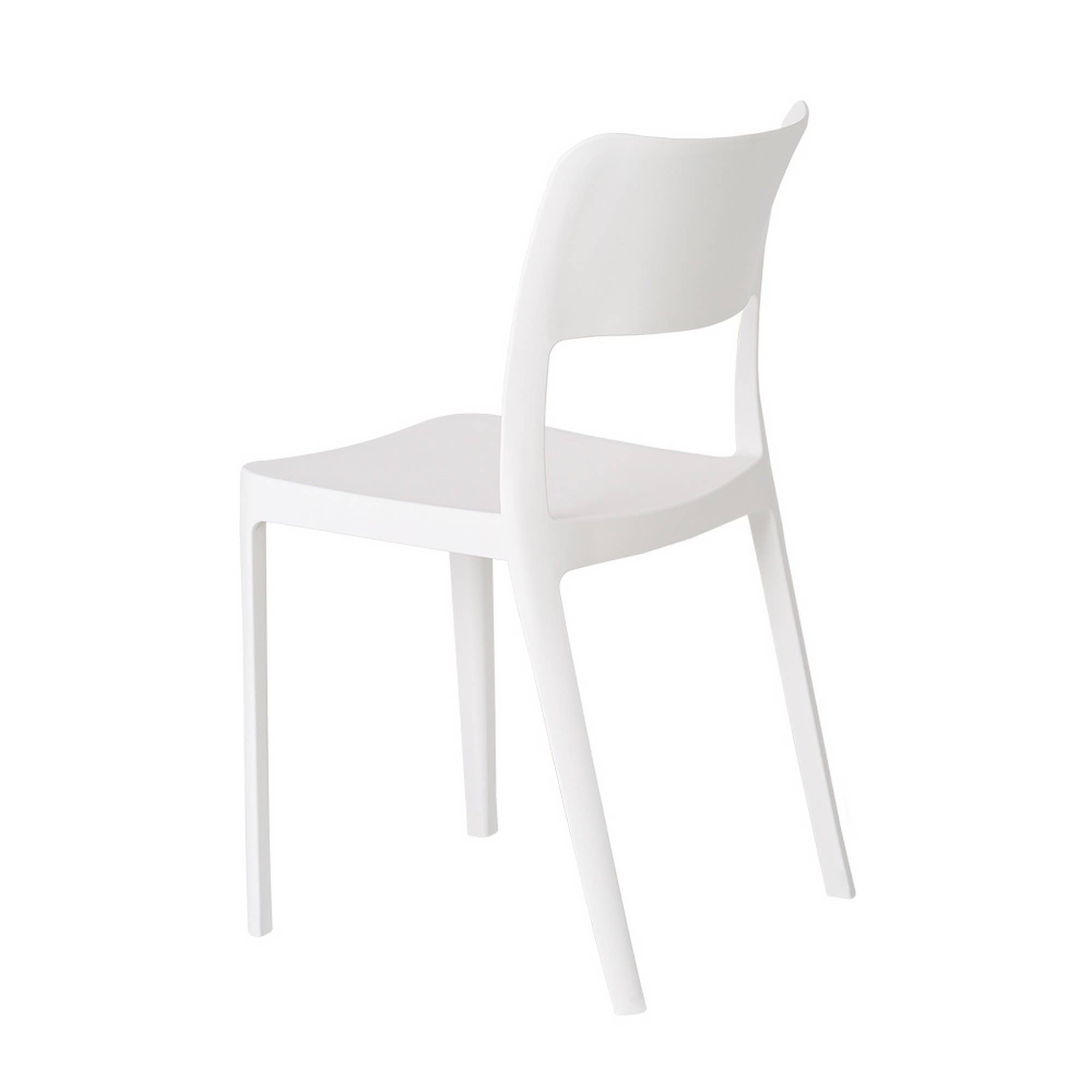 HomeRoots - Wholesale Outdoor Chair - Set of Two White Heavy Duty Plastic Outdoor Stacking Accent Chairs5