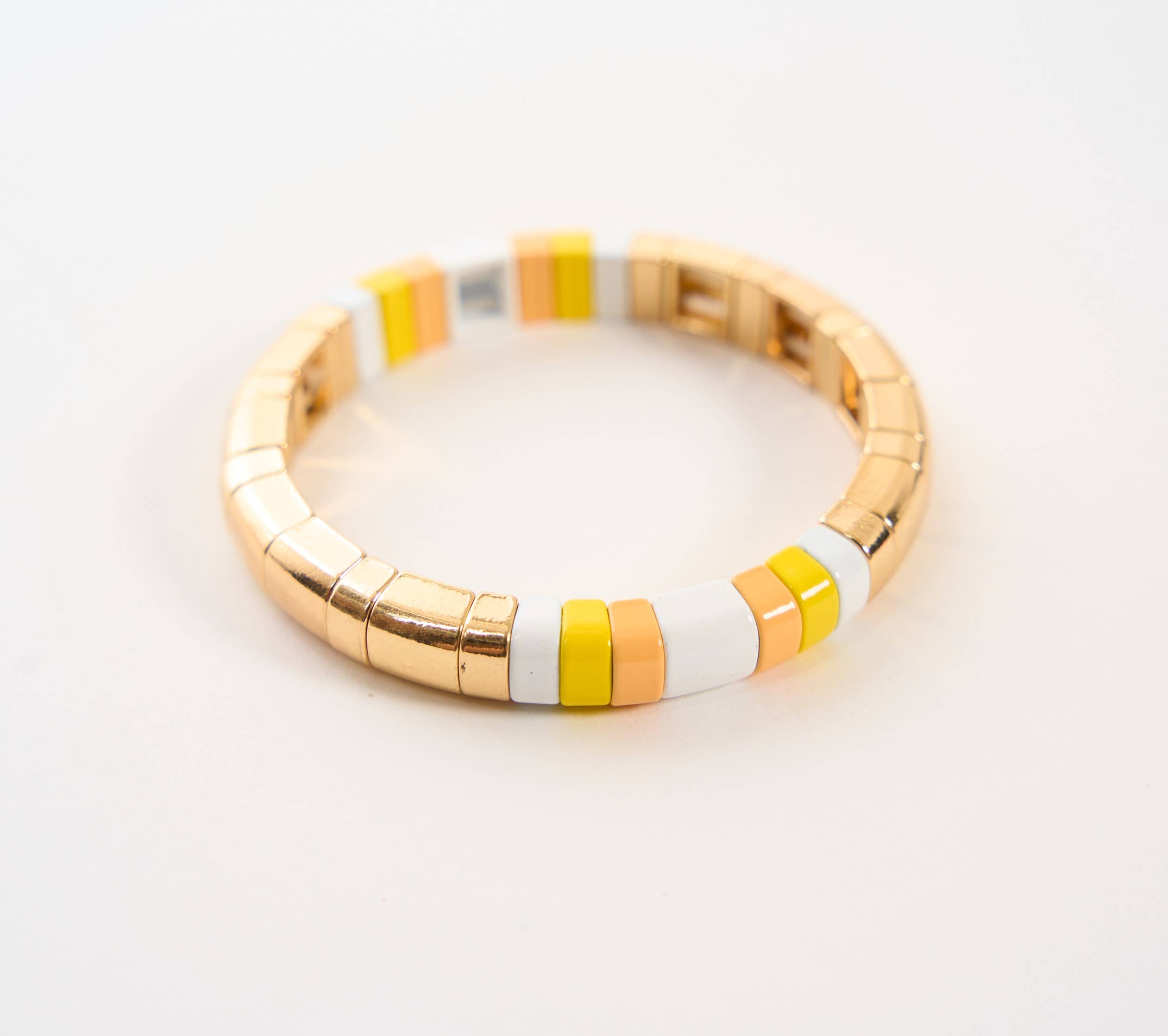 Malibu Sugar – wholesale Beaded bracelet – Gold & Colored Enamel Tile Bracelets3