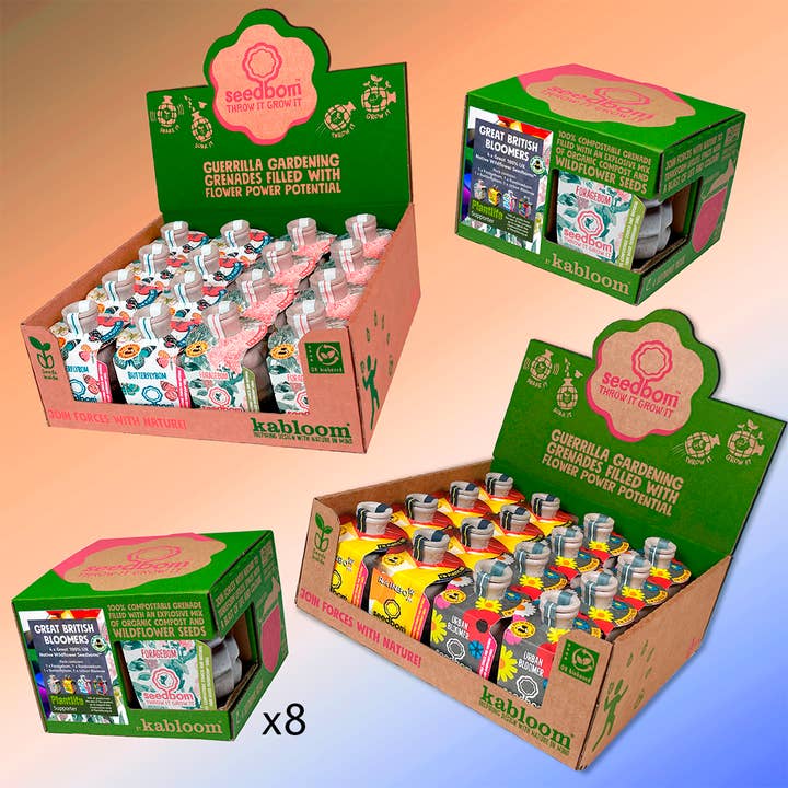 Great British Bloomers Seedbom Bee Trade Bundle (Save 5%) for wholesale by Shroot: Kabloom Seedboms