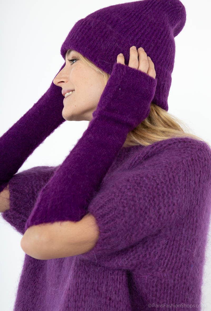 NOELINE - Vente Ensemble d'accessoires pour l'hiver – femme - Mitaines longues en baby alpaga 7393ML5