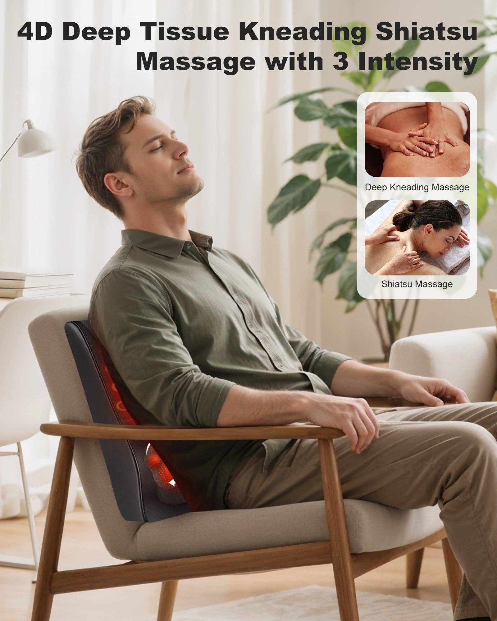 SNAILAX - Wholesale Body Massager - Shiatsu Neck Massager with Heat & Vibration, Back Neck Shoulder Massager for Pain Relief Deep Tissue, 4D Kneading Back Massage Pillow, Rechargeable Portable Massage6
