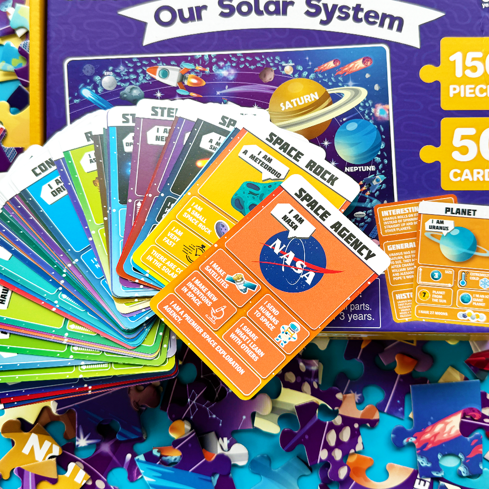 QUOKKA - Wholesale Puzzle - Kids - Learn Space 150-piece Puzzle with Question Cards6