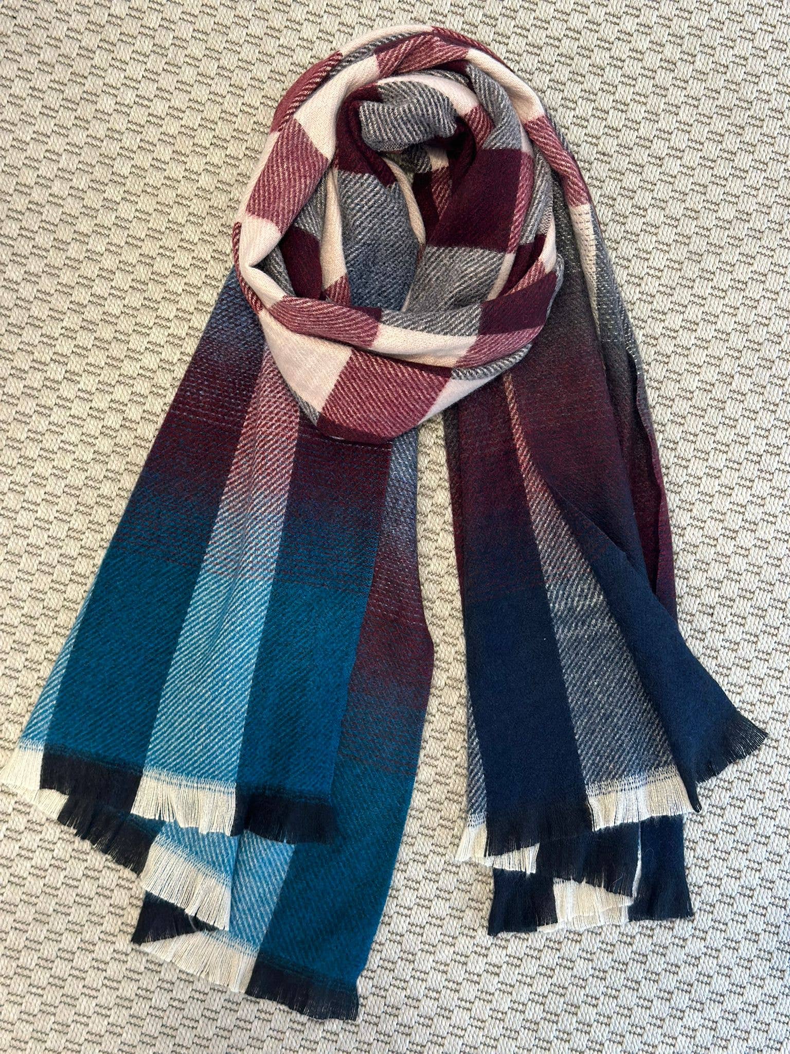ADORA - Wholesale Scarf - Women's - Shaded Plaid Scarf1