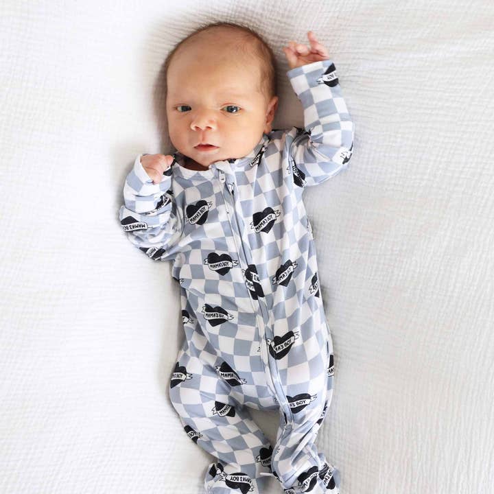 Caden Lane - Wholesale Jumpsuit - Baby - Mama's Boy Zipper Footie11