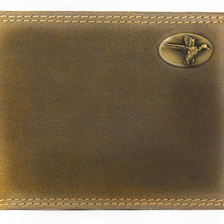 Mallard Vintage Tan Leather Bifold Wallet for wholesale by Zep-Pro