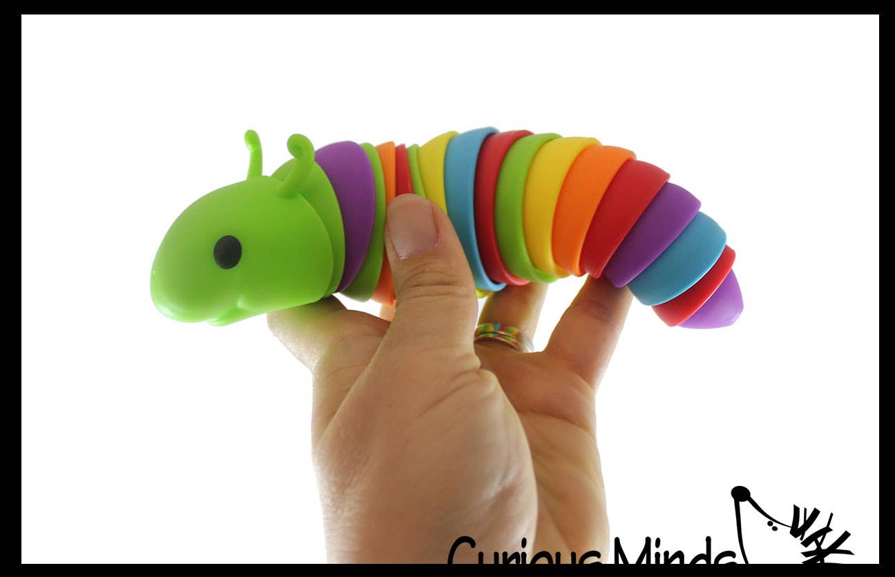 Curious Minds Toys - Venta al por mayor Pelota antiestrés - Niños - 1 Fidget Caterpillar, gran babosa articulada y móvil1