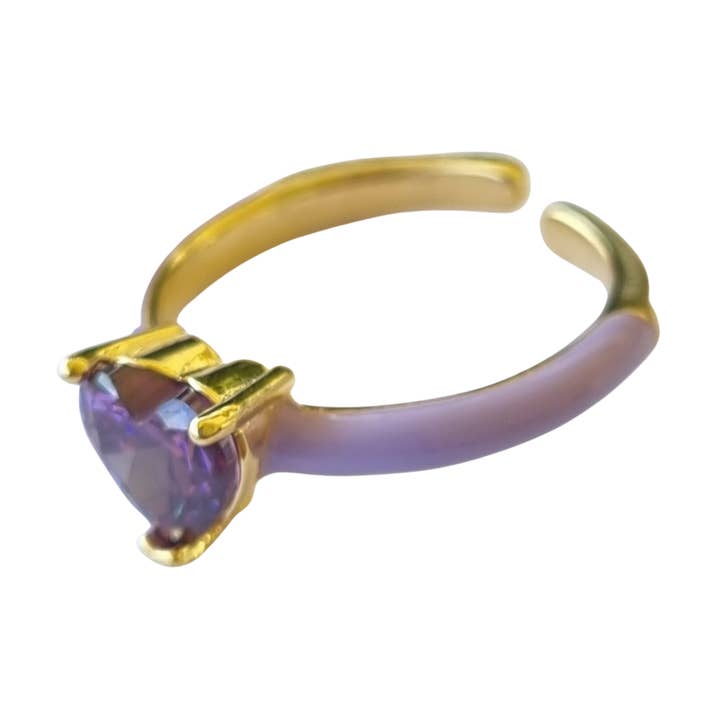 Anel de Esmalte Colorido com Zircônia - Tendência Verão 2022 por atacado de Butterfly