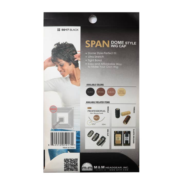 KT Supply - Venta al por mayor Peluca/extensión - Gorra de peluca Qfitt Span Dome, normal, negra1