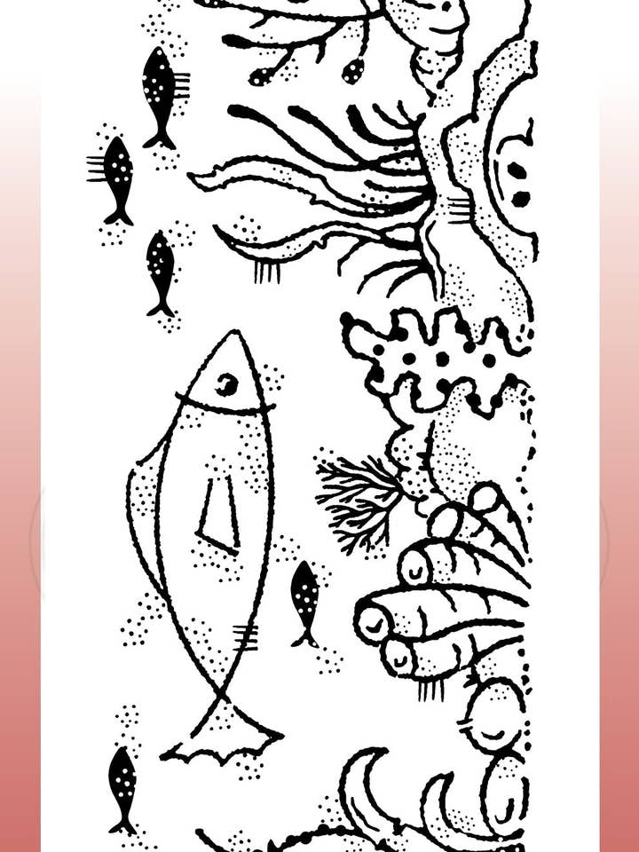 Woodware Clear Singles Coral Reef 8 in x 2.6 in Stamp for wholesale by Ecstasy Crafts Distributing