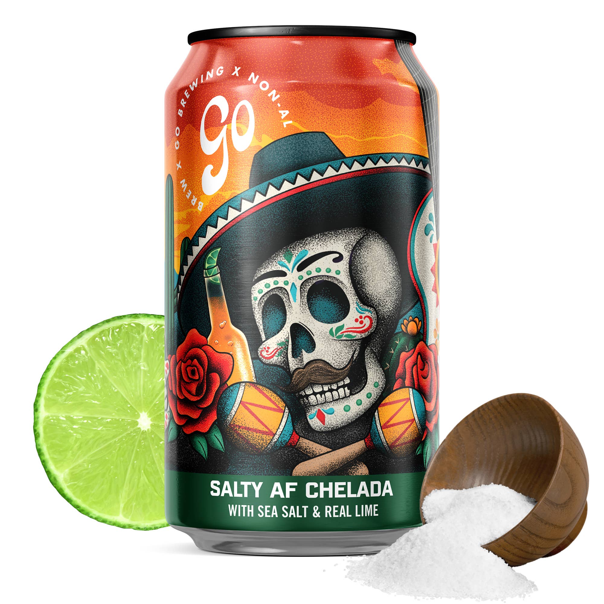 Go Brewing - Wholesale Non-Alcoholic Beer - Go Brewing Salty Lime AF Chelada - 24 Pack A Beer0