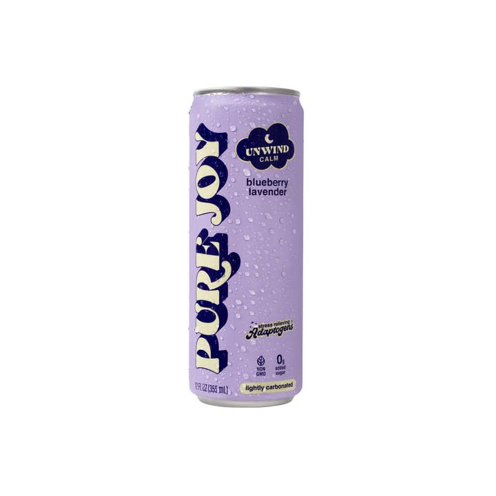 Pure Joy Drinks - Wholesale Non-Alcoholic Aperitif/Mocktail - UNWIND: Blueberry Lavender - Magnesium & Adaptogenic infused