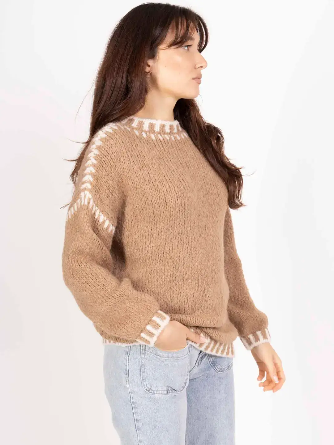 Pépouz' Paris - Wholesale Knit Sweater - Women's - Soft two-tone knit sweater PP251627