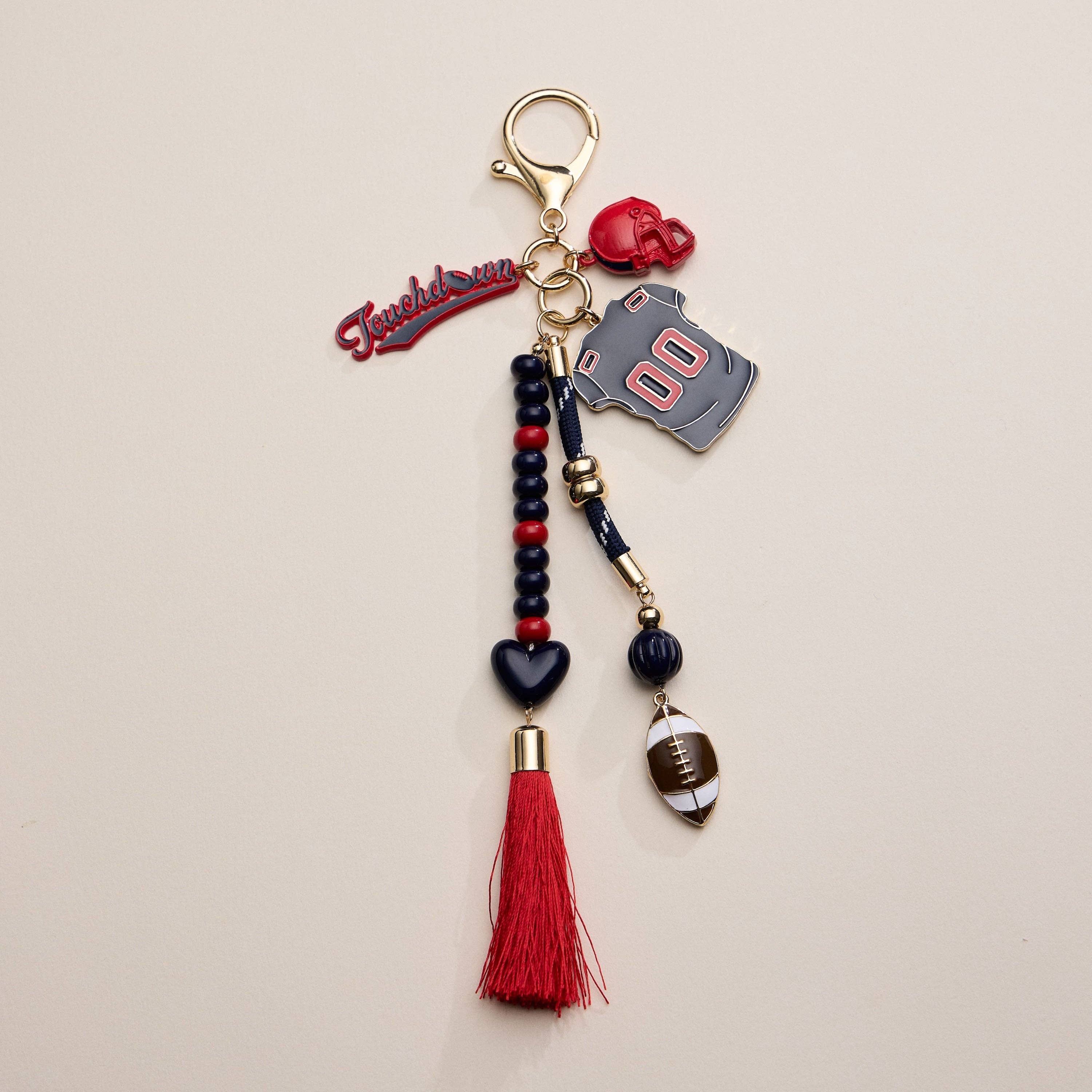 Lilla Haven - Wholesale Keychain - Women's - Gameday Football Keychain – Football Jersey, Helmet, Touchdown Charm & Tassel Bag Accessory22