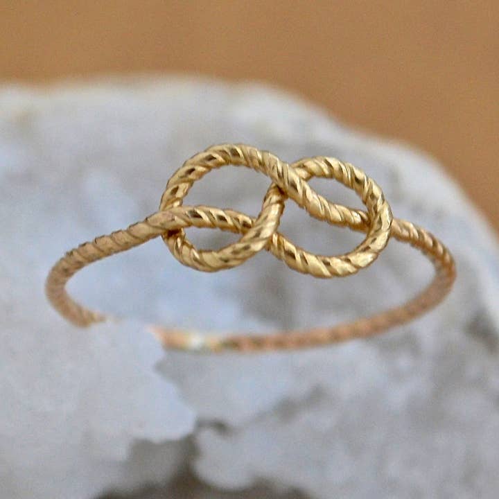 Sailor's Knot Ring - handmade nautical rope love knot ring for wholesale by Foamy Wader