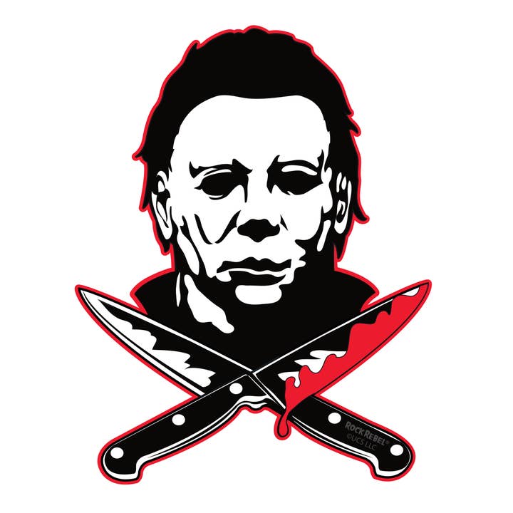 Autocollant Couteaux Michael Myers 4" pour la vente par Rock Rebel Shop