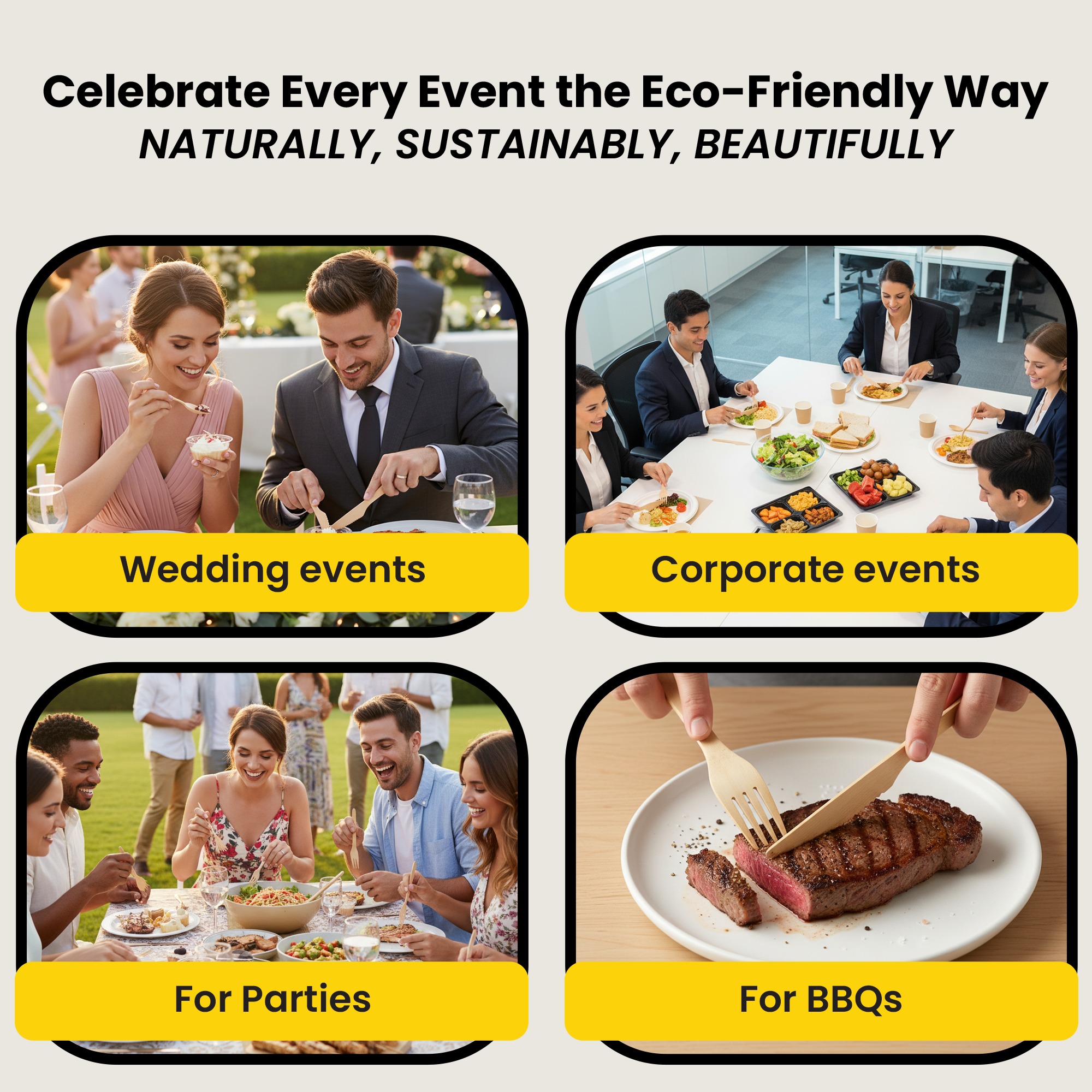 Hay Straws - Wholesale Assorted Cutlery Set - Wrapped Bamboo Cutlery Set - Full Case7