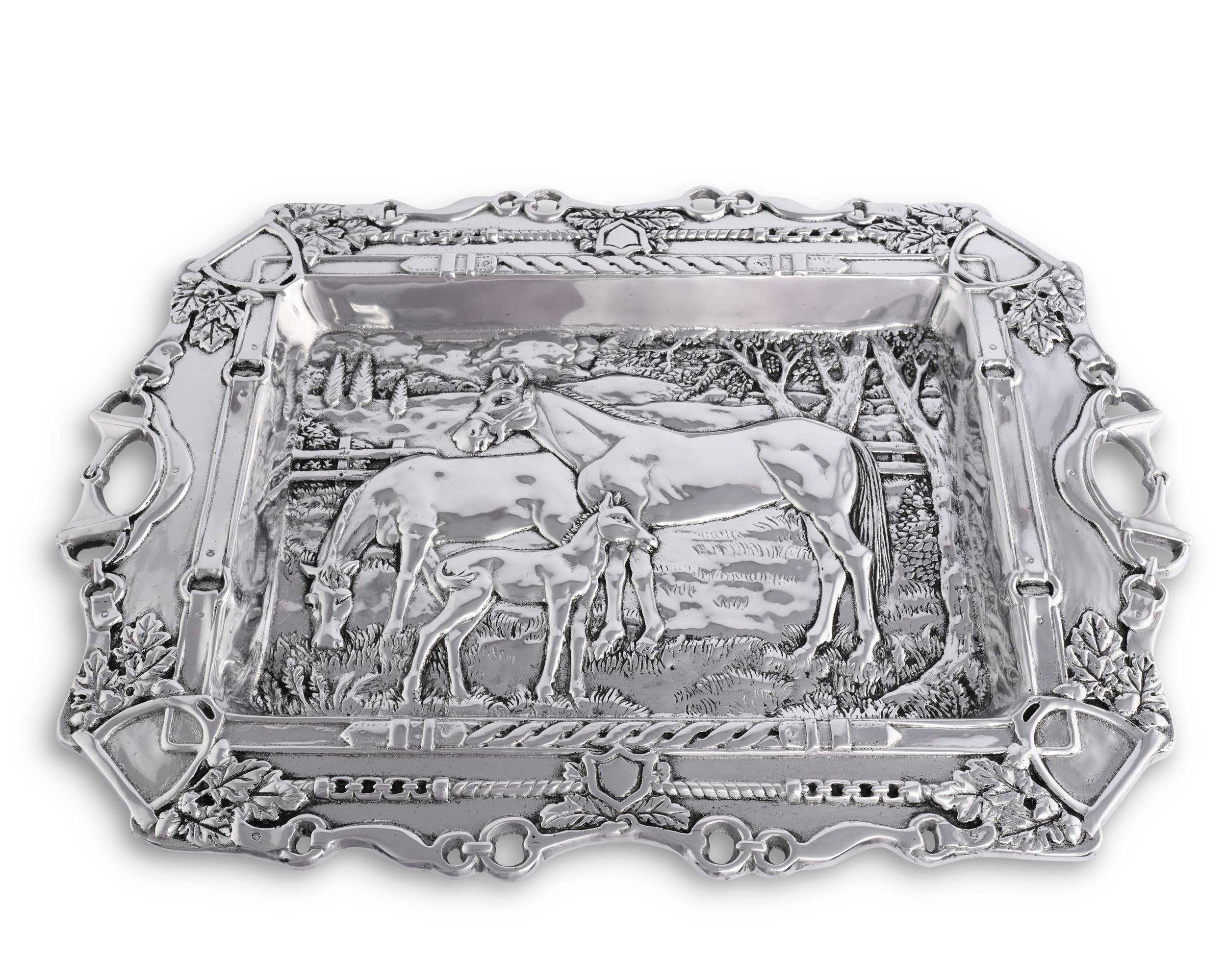 Arthur Court - Wholesale Decorative tray - Grazing Horses Parlor Tray