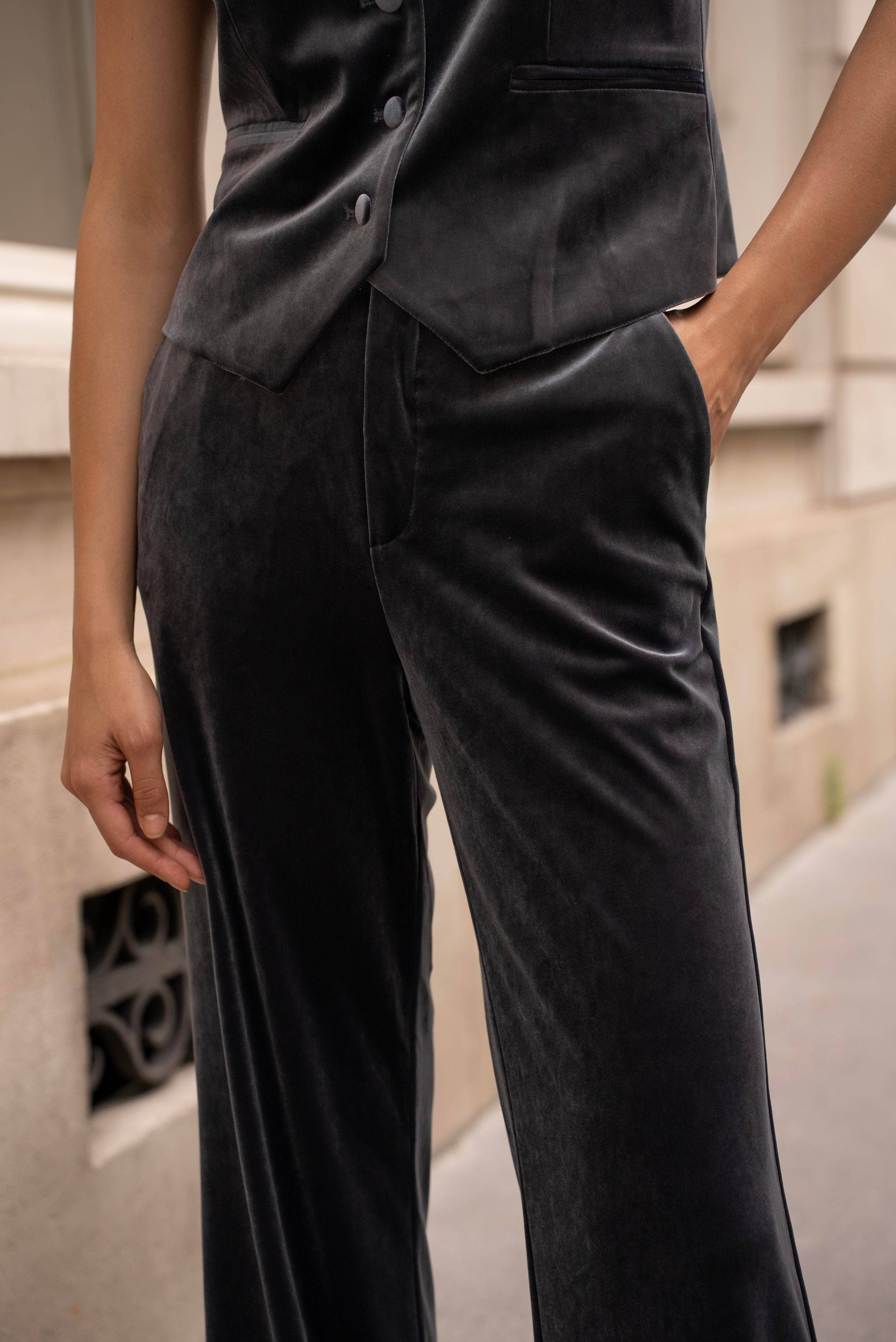 Attentif Paris - Vente Pantalon – femme - Pantalon Velours coupe droite5