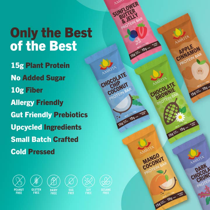 Amrita Health Foods – wholesale Snack bar – High Protein Bars - Sampler Pack (6 flavors)3