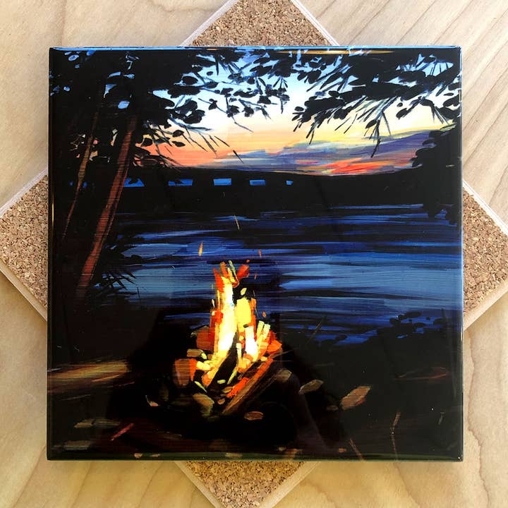 Art by Alyssa – wholesale Grytunderlägg – Lägereld Grytt0