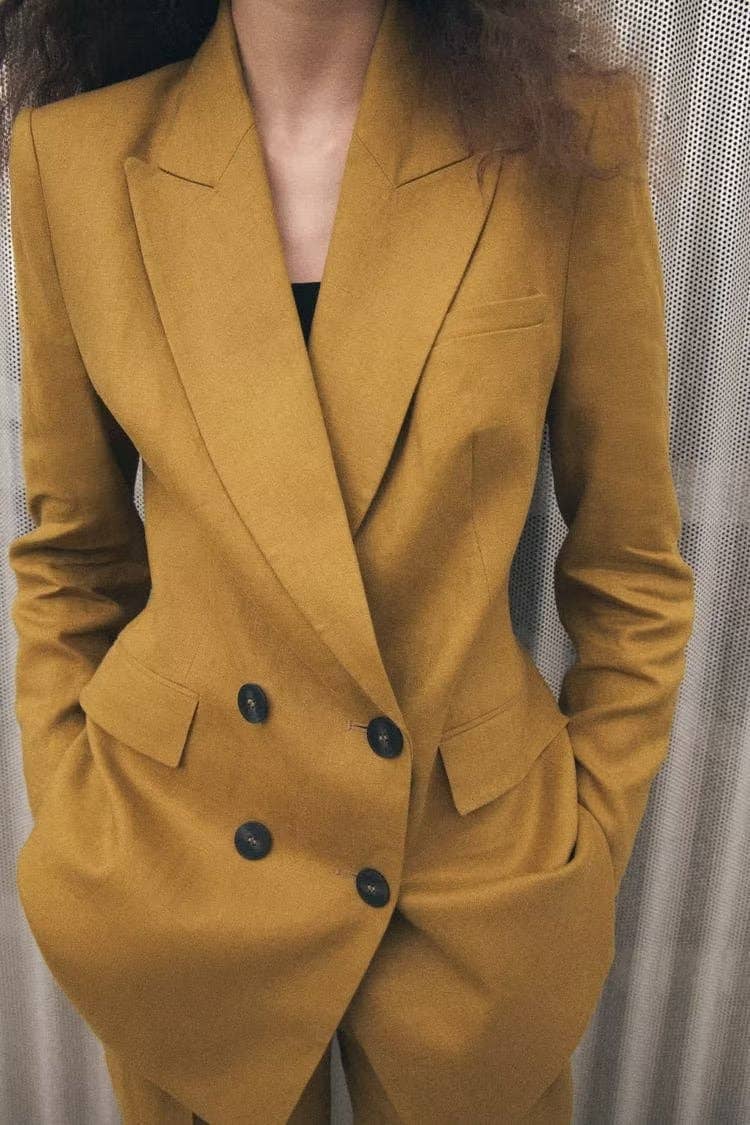 Marayn - Wholesale Suit Set - Women's - Linen Suit Set Blazer Vest and Trousers  Chic Export94