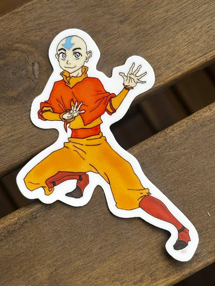 Aang Sticker – Master the Elements! 🌬️🔥 for wholesale by Prideful Attire