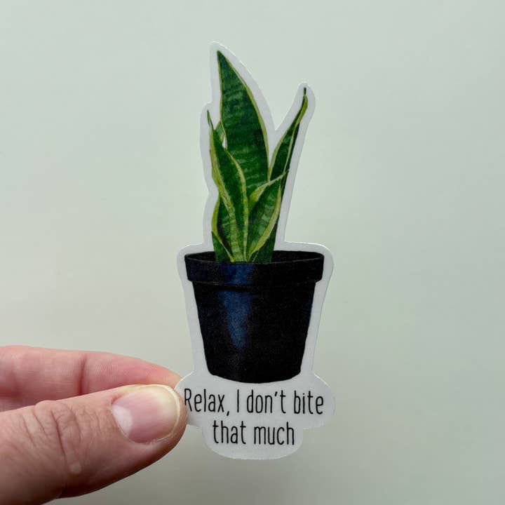Cute Watercolor Style Snake Plant Vinyl Sticker for wholesale by Labcraft Studio