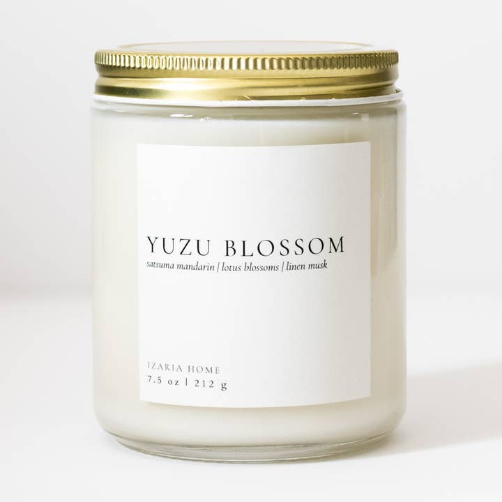 Yuzu Blossom 7.5 oz Soy Candle- Spring Candle Collection for wholesale by Izaria Home