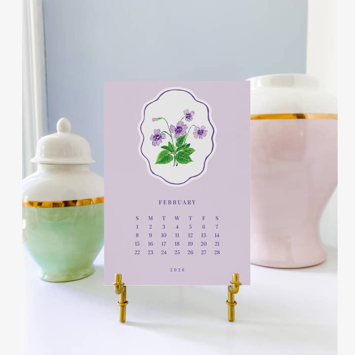 2026 Desk Calendar | Botanical Birth Month Floral and other Purchase Wholesale calendarios personalizados. Free Returns & Net 60 Terms on Faire trending on Faire.