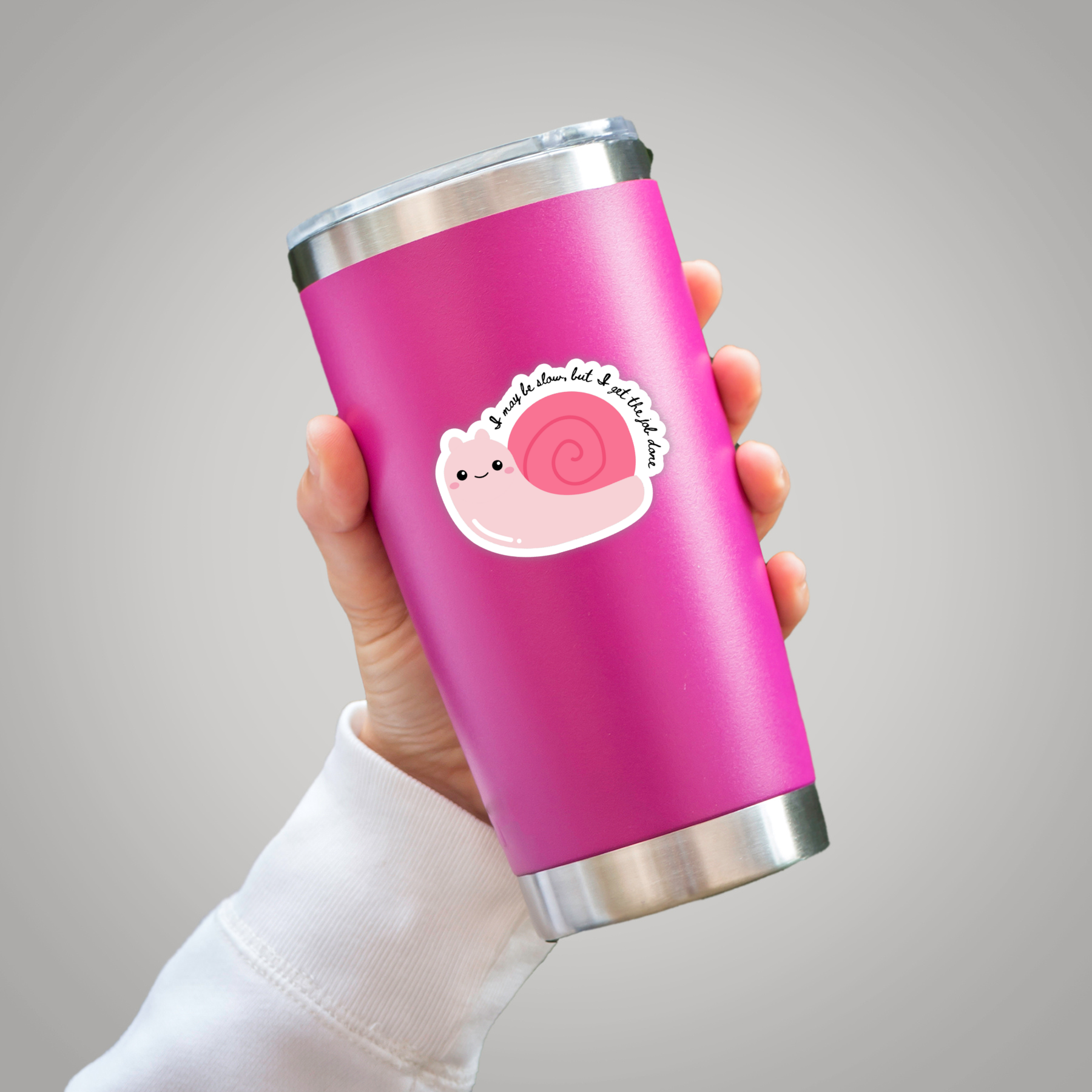 Coyote Color – wholesale Sticker – Cute Snail Sticker "I May Be Slow But I Get Things Done"4