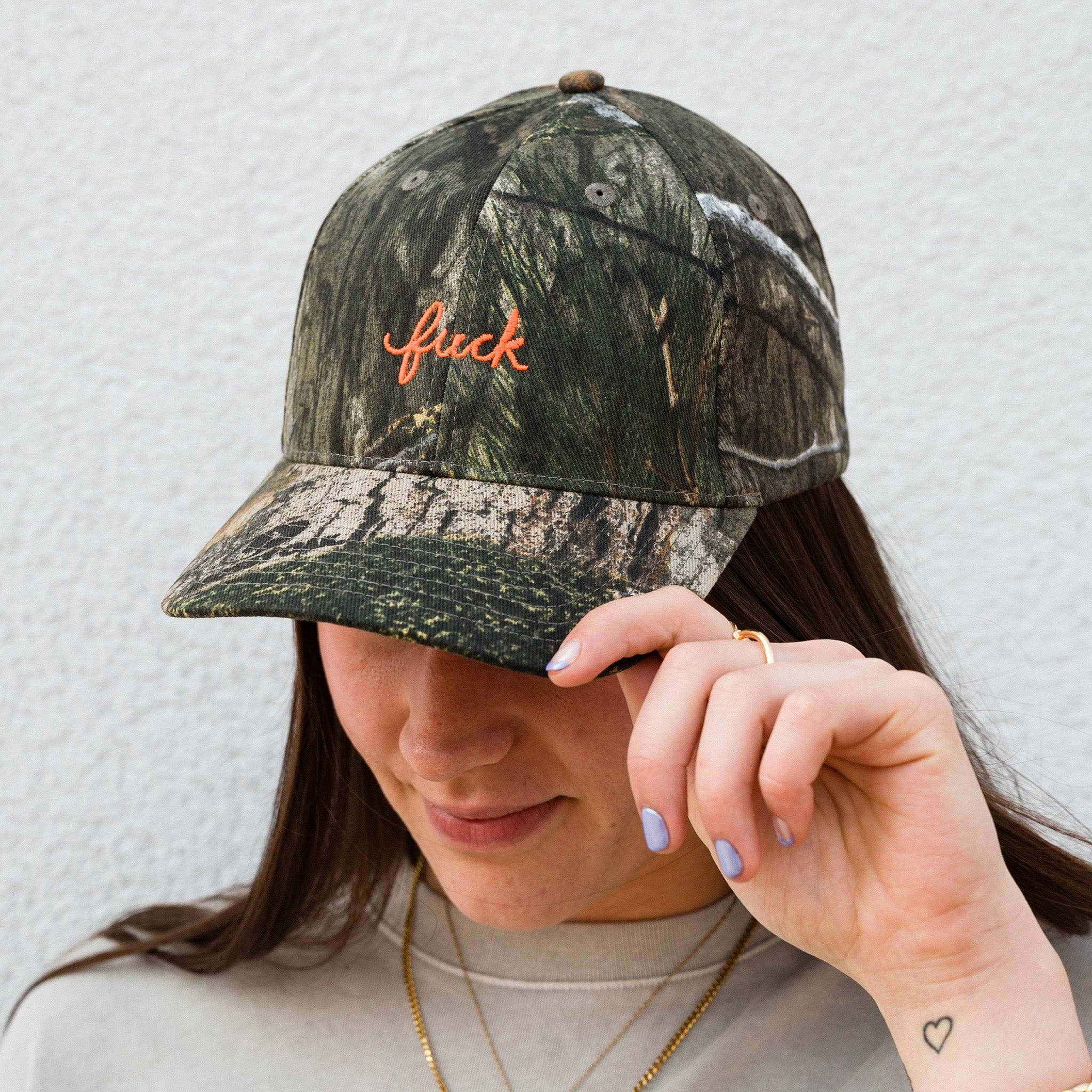 Larissa Loden - Wholesale Baseball Cap - Unisex - Camo Fuck Script 100% Cotton Baseball Hat1
