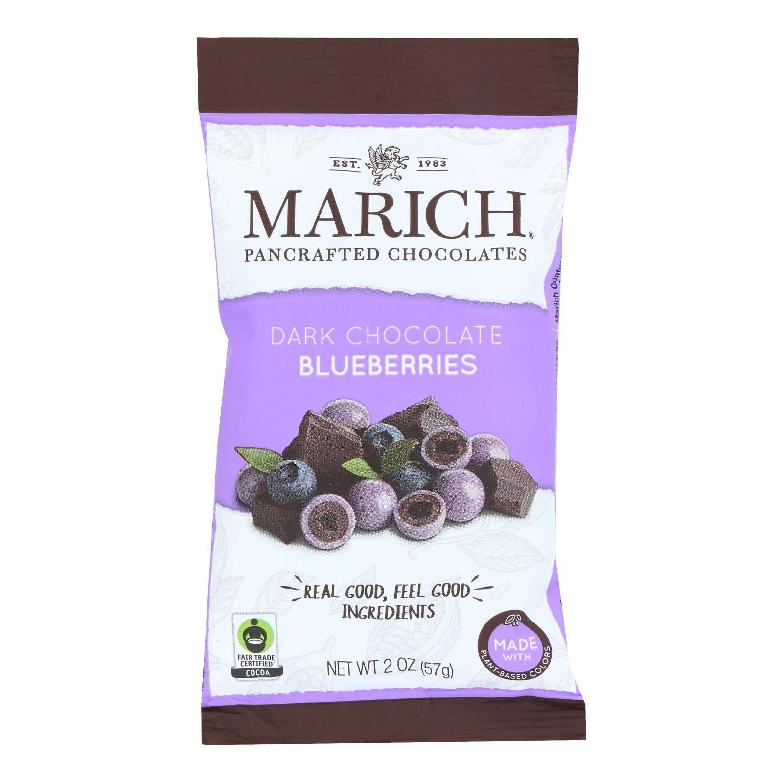 Everyday Supply Co - Wholesale Chocolate Covered Sweets - Marich - Dark Chocolate Blueberries - Case of 12 - 2 ounces0