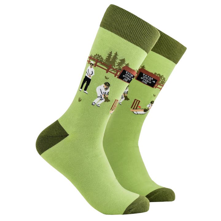 GREEN Cricket Socks - HOWZAT? for wholesale on Faire