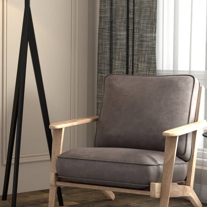 Silla de salón gris 1312APA con estructura natural para venta al por mayor de IDEAZ International LLC