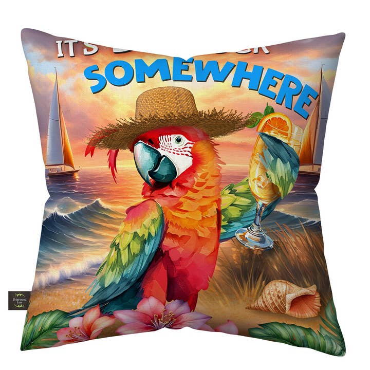 Coussin d'intérieur/extérieur Perroquet Coucher de Soleil pour la vente par Briarwood Lane