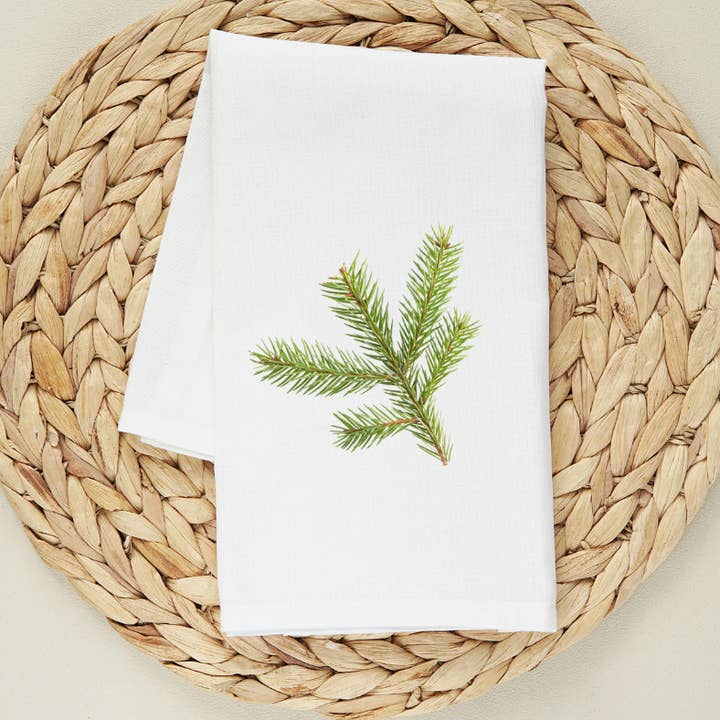 Toalha de chá de abeto com pintura por número por atacado de Green Stitches